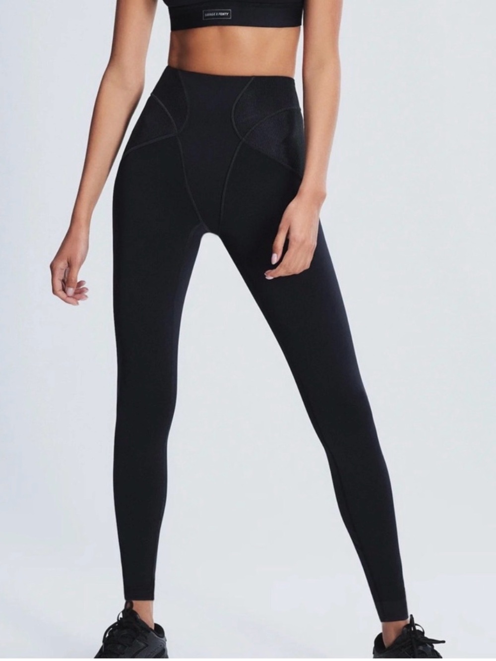 Savage X Fenty Women's Black Curve Alert High-Waist Rib Legging Size XL